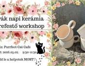 Anyák napi bögre festés a Purrfect Cat Cafében