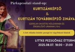 Párkapcsolati stand-up: Kurtizánképző- és továbbképző Zinával a Littke Pezsgőházban