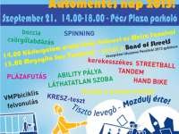 Szeptember 21 - Autómentes napi programok a Pécs Plázánál