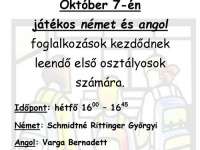 Játékos német és angol leendő elsősöknek a Belvárosiban Játékos német és angol leendő elsősöknek a Belvárosiban