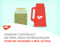 Használt sütőolajért praktikus tárolóedény a MOL kutakon!