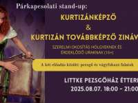 Párkapcsolati stand-up: Kurtizánképző- és továbbképző Zinával a Littke Pezsgőházban