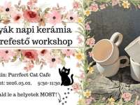 Anyák napi bögre festés a Purrfect Cat Cafében